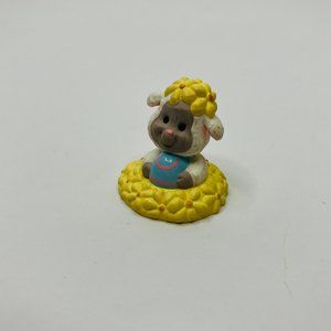 Hallmark Vintage Easter Merry Miniatures Spring Lamb Egg Flower Figurine 1993
